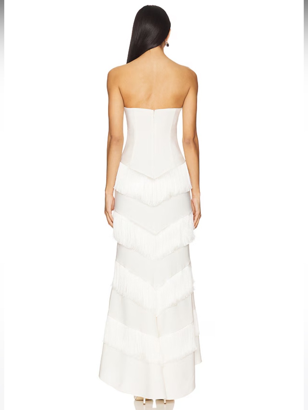 NWT! House of Harlow 1960 x REVOLVE Hera Fringe Maxi Dress in Ivory - Picture 3 of 5